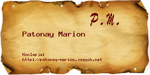Patonay Marion névjegykártya